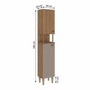 Ver imagem 3 de Paneleiro 2 Portas com Nicho 198cm Marti Yescasa Mel/ Cinza