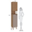 Ver imagem 5 de Paneleiro 2 Portas com Nicho 198cm Marti Yescasa Mel/ Cinza