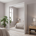 Ver imagem 1 de Guarda-Roupa Solteiro 2 Portas com Espelho 100% MDF Geneve Branco