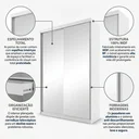 Ver imagem 6 de Guarda-Roupa Solteiro 2 Portas com Espelho 100% MDF Geneve Branco