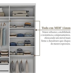 Guarda-roupa Solteiro 100% Mdf Bp com 2 Portas de Espelho Geneve - 9