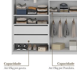 Guarda-roupa Solteiro 100% Mdf Bp com 2 Portas de Espelho Geneve - 7