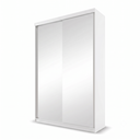 Ver imagem 2 de Guarda-Roupa Solteiro 2 Portas com Espelho 100% MDF Geneve Branco