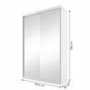 Ver imagem 3 de Guarda-Roupa Solteiro 2 Portas com Espelho 100% MDF Geneve Branco