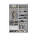 Ver imagem 5 de Guarda-Roupa Solteiro 2 Portas e 1 Espelho 100% MDF Geneve Branco