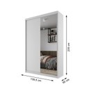 Ver imagem 4 de Guarda-roupa Solteiro 100% Mdf Bp com 2 Portas e 1 Espelho Geneve