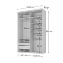 Ver imagem 3 de Guarda-roupa Solteiro 100% Mdf Bp com 2 Portas e 1 Espelho Geneve