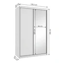Ver imagem 3 de Guarda-Roupa Solteiro 2 Portas e 1 Espelho 100% MDF Geneve Branco