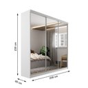 Ver imagem 4 de Guarda-roupa Solteiro 100% Mdf Bp com 3 Portas de Espelho Geneve