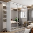 Ver imagem 7 de Guarda-Roupa Casal 3 Portas com Espelho 100% MDF Geneve Branco