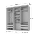 Ver imagem 4 de Guarda-Roupa Casal 3 Portas com Espelho 100% MDF Geneve Branco