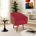 Ver imagem 1 de Poltrona Jade Decorativa Moderna Sala de Estar Quarto Escritório Conforto Corano Nozes e Suede Pés P