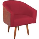 Ver imagem 5 de Poltrona Jade Decorativa Moderna Sala de Estar Quarto Escritório Conforto Corano Nozes e Suede Pés P