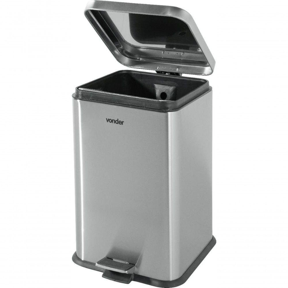 Lixeira Retangular 20l Inox Vonder - 3