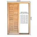 Ver mais imagens de Porta Balcão de Correr Madeira Cedro Arana Veneziana Panorâmica 3 Folhas Reto Bat.14 Cm-2.15ax1.20l