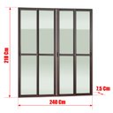 Ver imagem 4 de Porta Correr 4F.Móv.210 x 240 Elite c/Fecho Autom V.Liso Marrom Corten Brimak