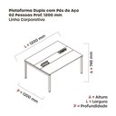 Ver imagem 3 de Estação de Trabalho Mesa Plataforma Escritório Dupla para 2 Pessoas com Caixa de Tomada Pdc Cinza e Branco