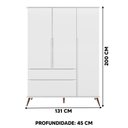 Ver imagem 4 de Guarda Roupa Infantil Branco Melinda Phoenix Baby