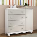 Ver imagem 1 de Cômoda Infantil 95cm 1 Porta e 4 Gavetas Dengo Multimóveis Mp4439 Branco/off White