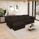 Ver imagem 1 de Sofá Retrátil Manual Sala de Estar Nolan Bipartido 332cm Conforto Premium em Couro Marrom G58 - Gran