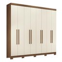 Ver imagem 1 de Guarda Roupa Casal Master New 8.4 8 Portas Jatobá/areia com Pés - Santos Andirá