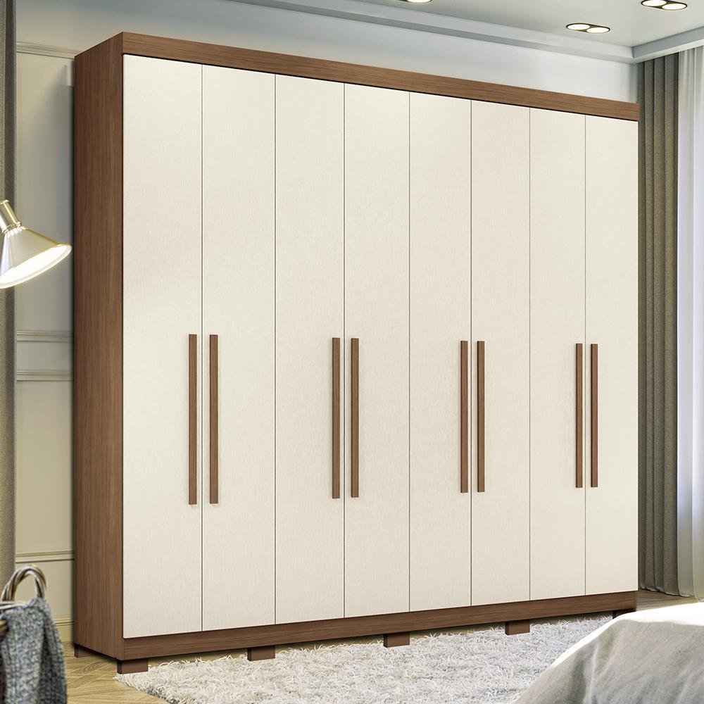 Guarda Roupa Casal Master New 8.4 8 Portas Jatobá/areia com Pés