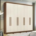 Ver imagem 2 de Guarda Roupa Casal Master New 8.4 8 Portas Jatobá/areia com Pés - Santos Andirá