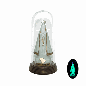Imagem Nossa Senhora Aparecida Padroeira Do Brasil. Fosforescente com Redoma