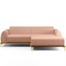Sofá 5 Lugares com Chaise Direito Para Sala de Estar Molino 320cm D02 Linho Rosê C-105 - Lyam - 3