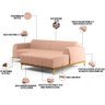 Sofá 5 Lugares com Chaise Direito Para Sala de Estar Molino 320cm D02 Linho Rosê C-105 - Lyam - 4