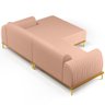 Sofá 5 Lugares com Chaise Direito Para Sala de Estar Molino 320cm D02 Linho Rosê C-105 - Lyam - 7