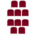 Ver imagem 1 de Kit 10 Poltronas Decorativa Bia Suede Vermelho - Twdecora