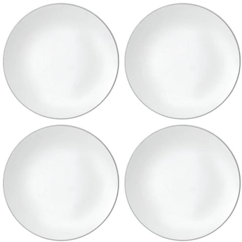 Jogo 4 Pratos Rasos de Jantar 27cm Porcelana Branca Legacy S