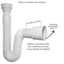 Ver imagem 2 de Kit Lavabo Banheiro Sifão 72cm Válvula 7/8 Engate 40 Flexível