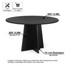Ver imagem 2 de Mesa de Jantar Redonda 120cm 6 Lugares Isabela MDF Preto - Straub Web