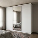 Ver imagem 1 de Guarda-Roupa Casal 3 Portas e 1 Espelho 100% MDF Geneve Branco