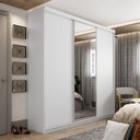 Ver imagem 7 de Guarda-Roupa Casal 3 Portas e 1 Espelho 100% MDF Geneve Branco