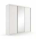 Ver imagem 2 de Guarda-Roupa Casal 3 Portas e 1 Espelho 100% MDF Geneve Branco