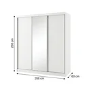 Ver imagem 3 de Guarda-Roupa Casal 3 Portas e 1 Espelho 100% MDF Geneve Branco