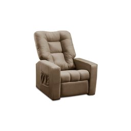 Poltrona do Papai Reclinável Itália Suede Cappuccino Adonai Estofados - 4