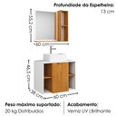 Ver imagem 3 de Gabinete Banheiro Espelheira e Cuba Branca 60 cm Titan Naturalle Branco Bechara