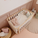 Ver mais imagens de Berço Evolutivo 3 em 1 com Colchões | Linha Loop Branco com Carvalho Malva