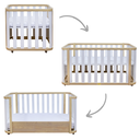 Ver imagem 3 de Berço Evolutivo 3 em 1 MDF e Madeira Maciça | Linha Loop Branco com Carvalho Malva