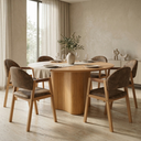 Ver imagem 1 de Mesa Jantar Palmas Redonda 150cm com 6 Cadeiras Modernas:nobuck Marrom