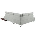 Ver imagem 5 de Sofá de Canto Nori Curva Ld 2,61m em Linho com Base Madeira