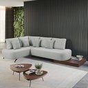 Ver imagem 3 de Sofá de Canto Nori Curva Ld 2,61m em Linho com Base Madeira