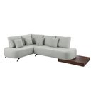 Ver imagem 1 de Sofá de Canto Nori Curva Ld 2,61m em Linho com Base Madeira