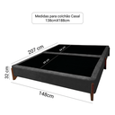 Ver imagem 4 de Base Cama Box Casal 148cm Orgânica Thor Bouclê:cinza Grafite