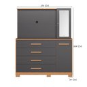 Ver imagem 3 de Guarda Roupa Solteiro Vivacce 04 Portas com Espelho e Cômoda Ilhabela Freijo Titanium White - Móveis