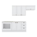 Ver imagem 4 de Cozinha 4 Peças Amy Casa 812 MDF Forno Embutir Cooktop 6 Portas Americana 280cm Branco